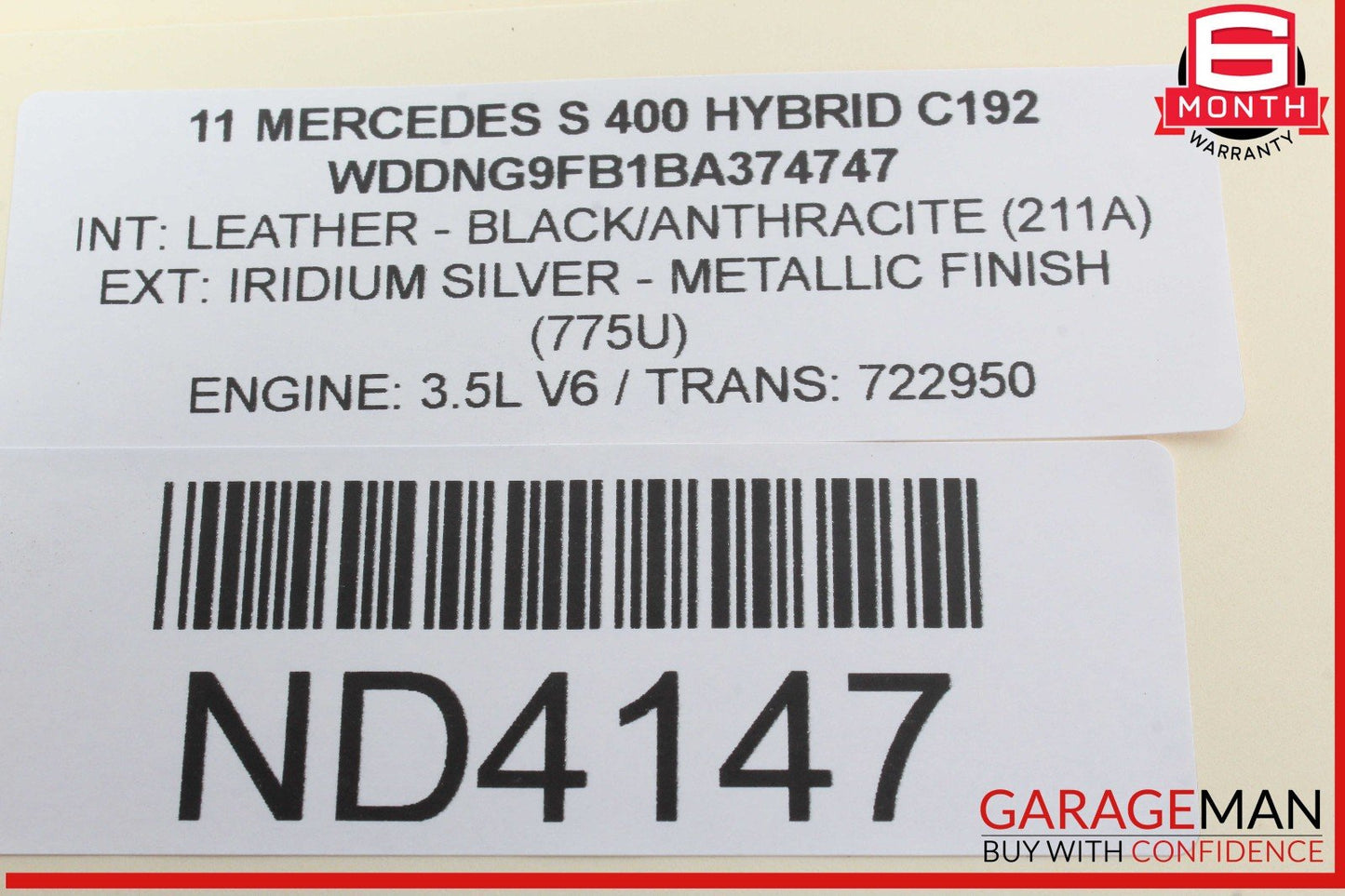 10-13 Mercedes W221 S400 Hybrid 3.5 V6 180 AMP Alternator 0141542802 OEM