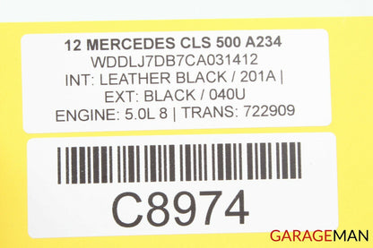 12-14 Mercedes W218 CLS500 Rear Trunk Lid Lock Latch Cylinder 2047500261 OEM
