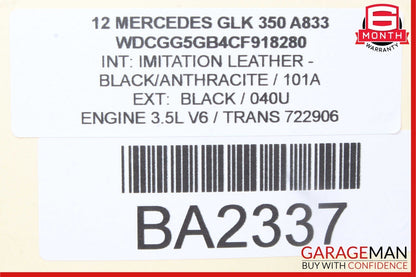 08-17 Mercedes X204 GLK350 C250 E350 Rear Overhead Dome Light Lamp Reading Map