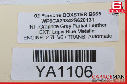 97-04 Porsche Boxster 986 Engine Motor Cooling Fan Intake Black 98662403600 OEM
