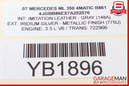 06-12 Mercedes W164 ML350 GL450 Center Console Hazard Control Switch Panel