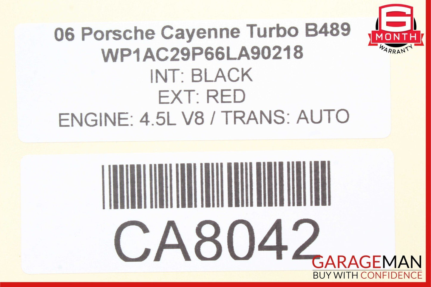 03-10 Porsche Cayenne Turbo Front Right Side Sunvisor Sun Visor Shade Black OEM
