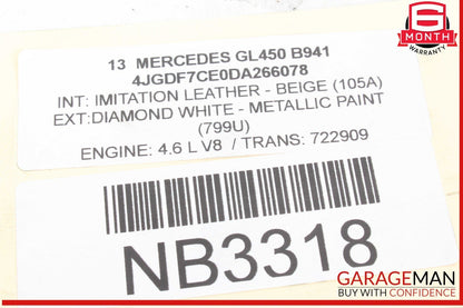 06-19 Mercedes X166 GL450 R350 Rear Left or Right Suspension Air Bag Shock OEM