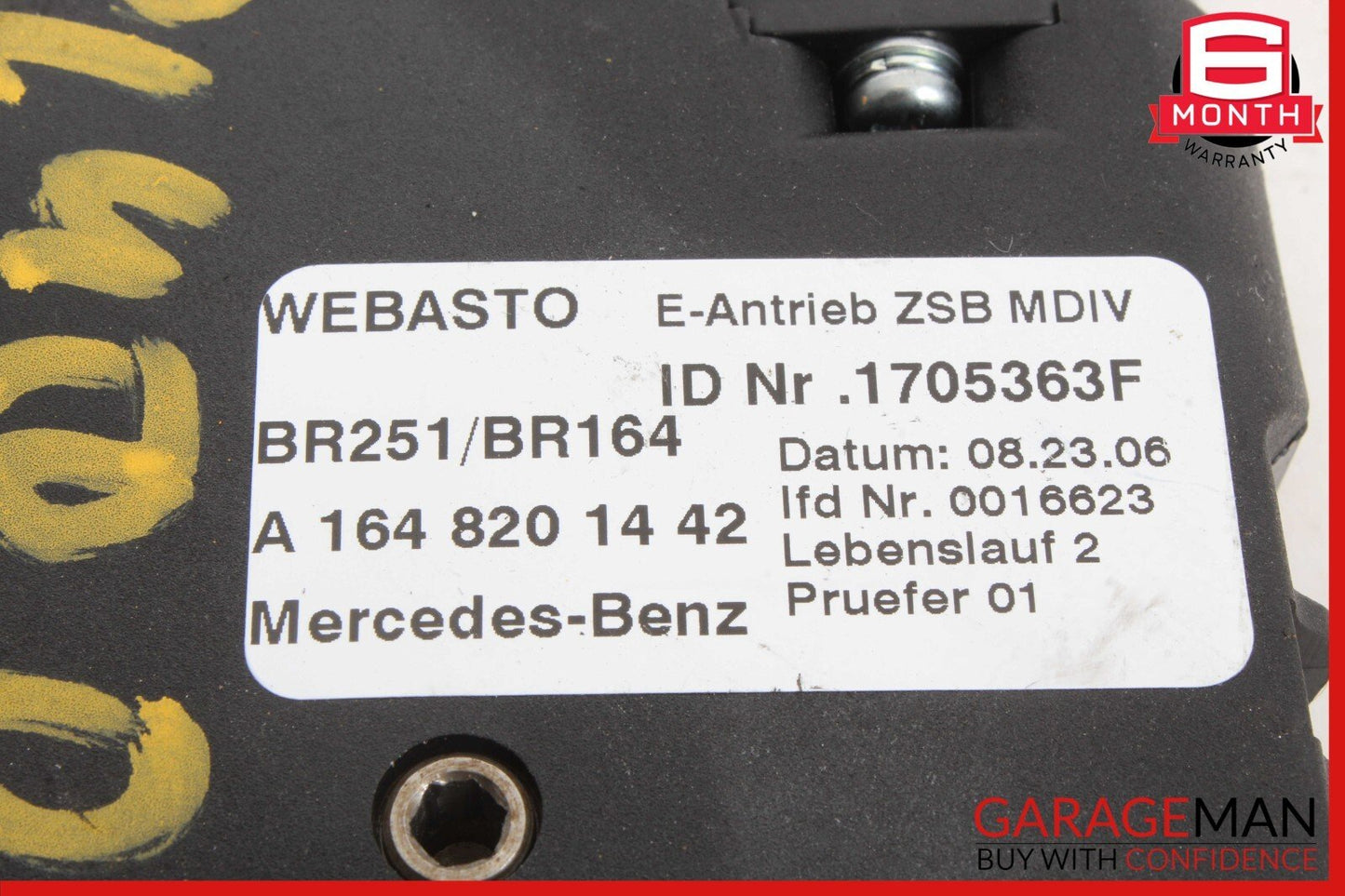 06-13 Mercedes X164 GL450 Panoramic Sunroof Sun Roof Motor 1648201442 OEM