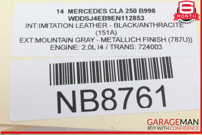 14-19 Mercedes W117 CLA250 Front Center AC A/C Air Vent Nozzle Trim Grill OEM