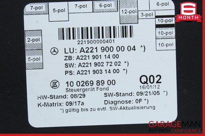 07-13 Mercedes W221 S550 S63 AMG Rear Left or Right Side Door Control Module