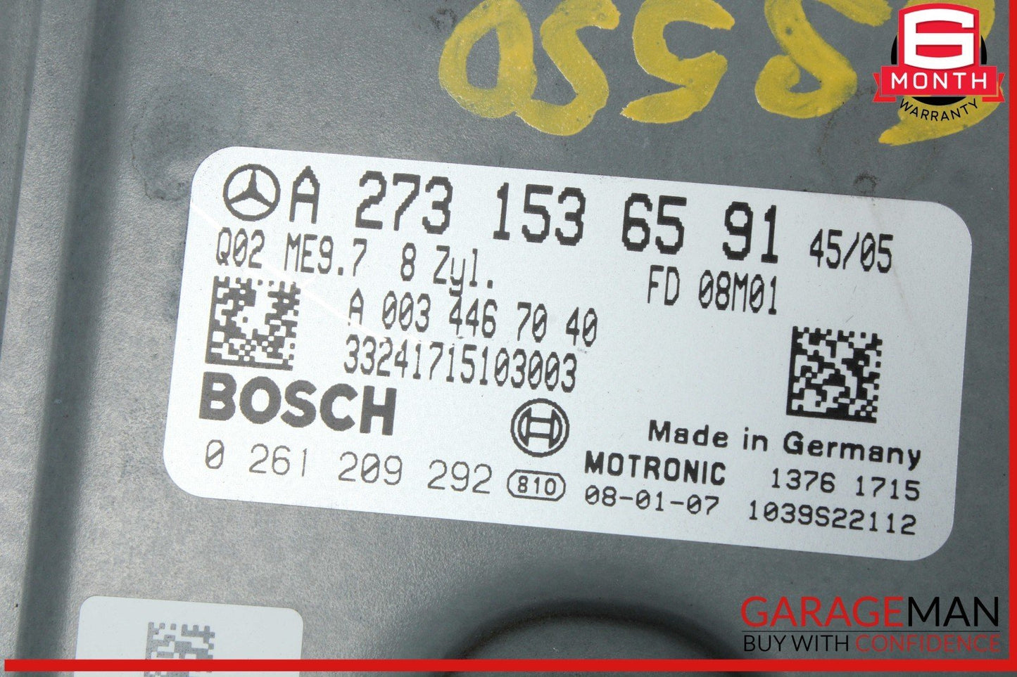 07-11 Mercedes W221 S550 CL550 M273 ECU Engine Control Module Unit FLASHED OEM