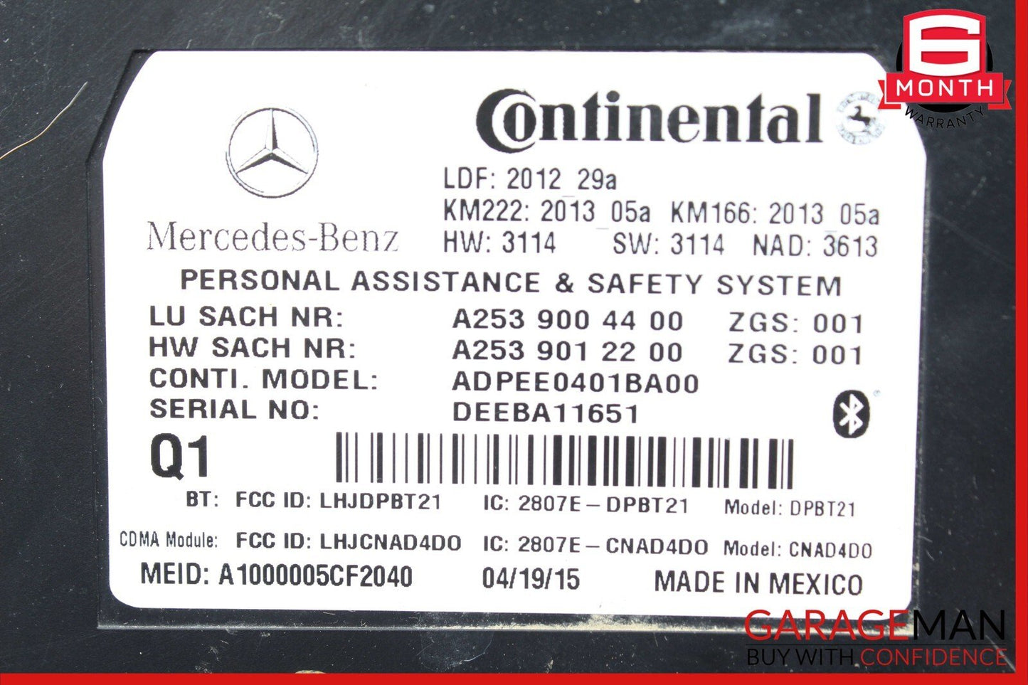 12-20 Mercedes W205 C300 E550 SL400 Communication Control Module Unit Q1 OEM