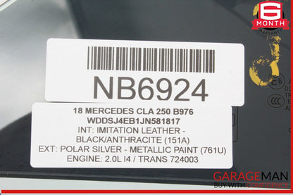 14-19 Mercedes W117 CLA250 Rear Right Passenger Door Quarter Window Glass OEM