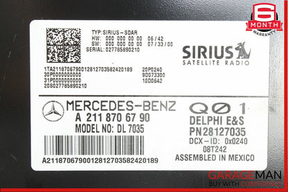 03-08 Mercedes W211 SL500 CLK350 Sirius Satellite Radio Receiver 1698270162 OEM