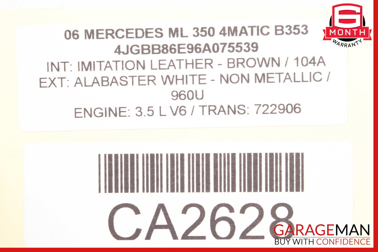 06-13 Mercedes W164 ML350 GL350 R500 Rear A/C Heater Climate Control Switch OEM