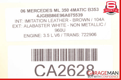 06-13 Mercedes W164 ML350 GL350 R500 Rear A/C Heater Climate Control Switch OEM