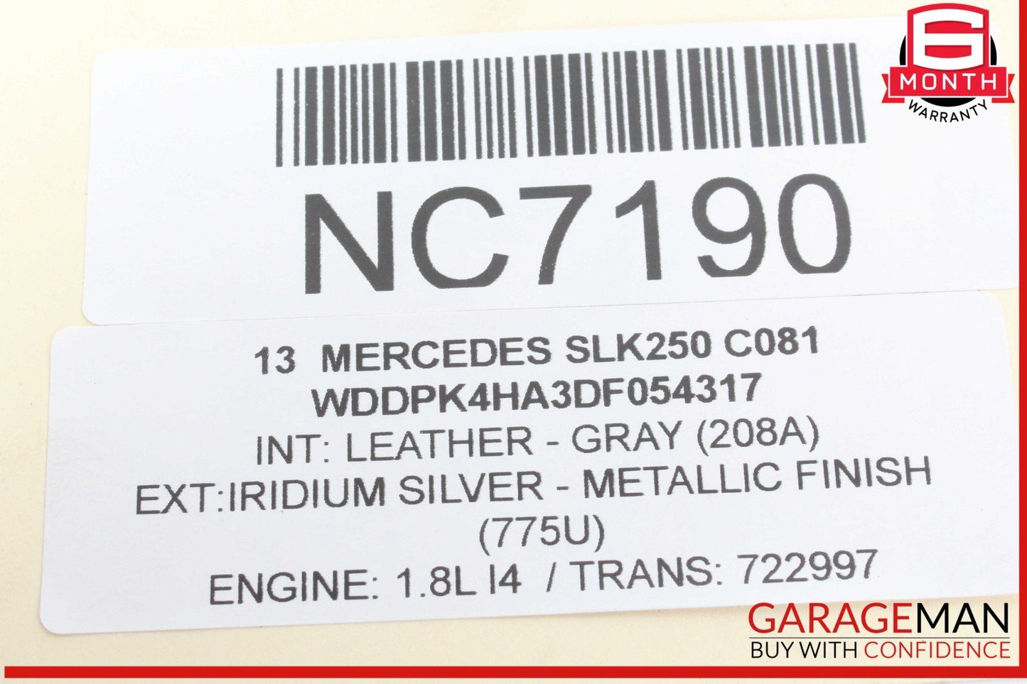 08-17 Mercedes R172 SLK250 C250 C300 Front Right Side Upper Control Arm OEM