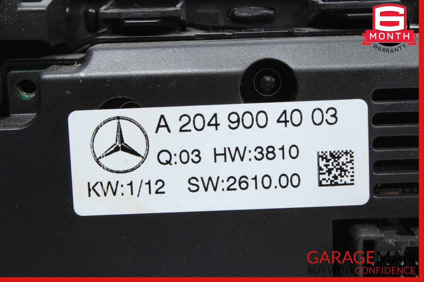 12-14 Mercedes W204 C250 C63 AC A/C Heater Climate Control Switch Trim Assembly