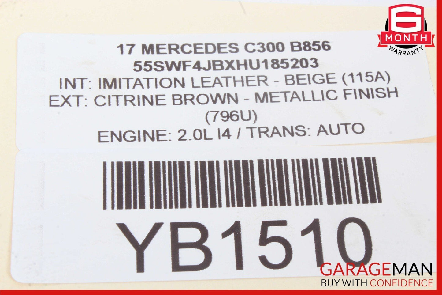 15-18 Mercedes W205 C300 C63 AMG Rear Left Side Door Window Regulator Motor OEM
