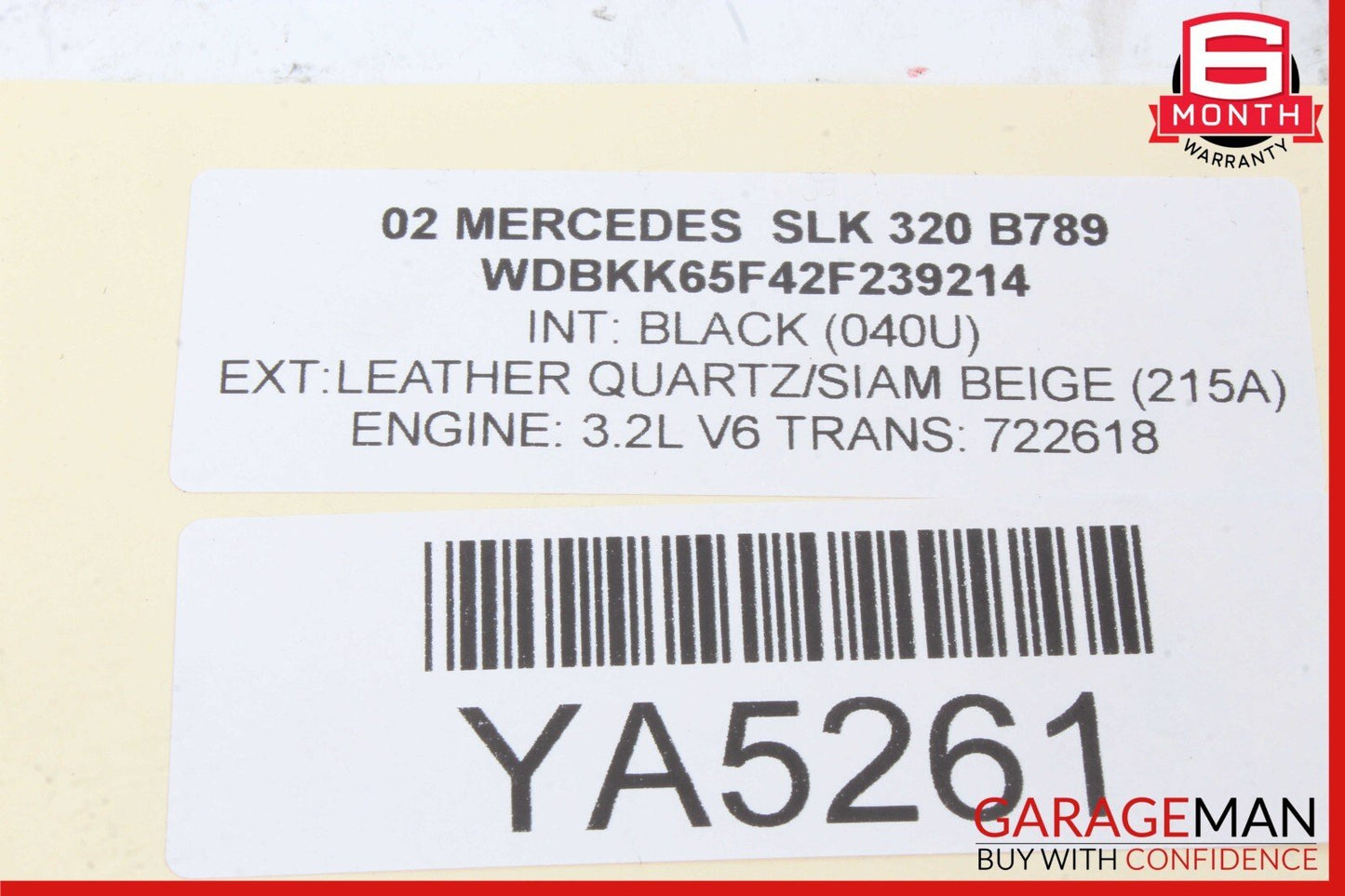 99-04 Mercedes R170 SLK320 Left Driver Side Seat Belt Seatbelt Retractor Black
