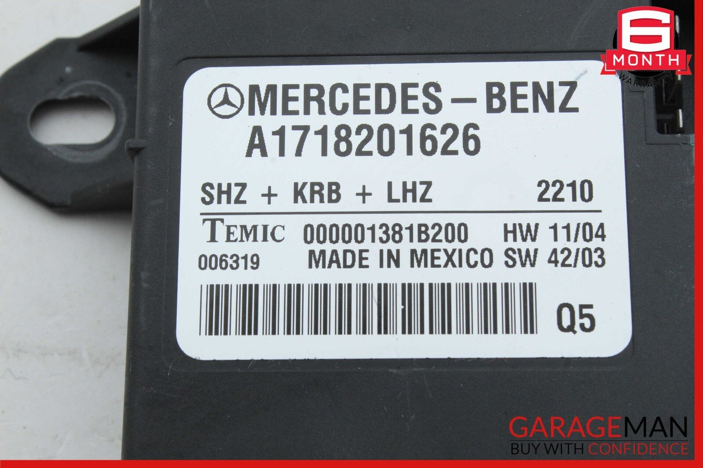 05-11 Mercedes R171 SLK280 Heating Heated Seat Control Module Unit