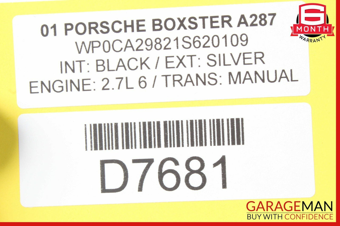 97-04 Porsche 986 Boxster Rear Bumper Reinforcement Bracket Bar w/ Heat Shield