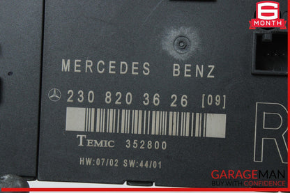 03-12 Mercedes R230 SL500 SL55 SL600 Front Right Side Door Control Module OEM