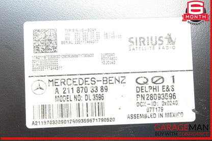 03-09 Mercedes W209 CLK350 ML350 Sirius Satellite Radio Receiver 2118703389 OEM