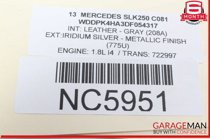 12-20 Mercedes R172 SLK250 Right Convertible Top Main Drive Lift Cylinder OEM