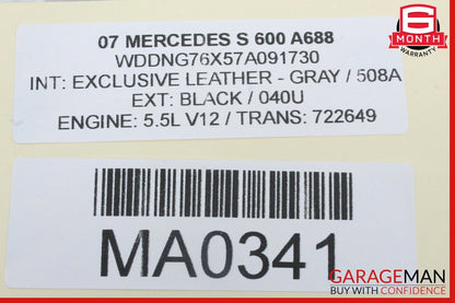 07-09 Mercedes W221 S600 S550 Front Right Passenger Seatbelt Seat Belt Retractor