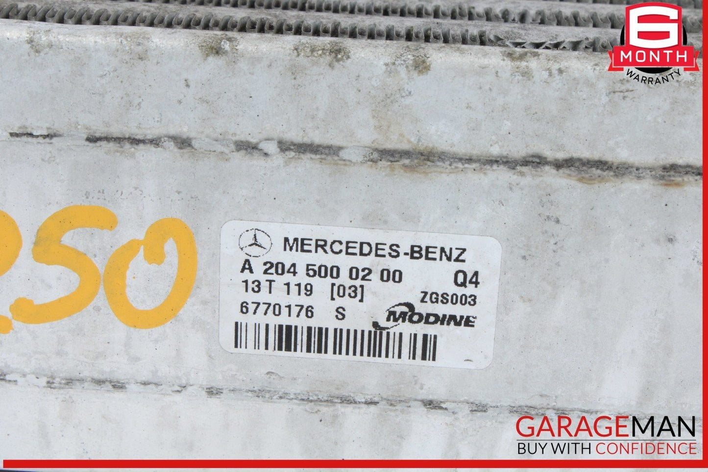 11-16 Mercedes X204 GLK250 E250 Diesel Turbo Turbocharger Air Intercooler OEM
