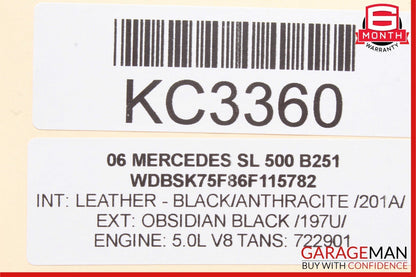 00-11 Mercedes SLK350 CLK500 CL500 SL500 Anti Theft Alarm Control Module Unit