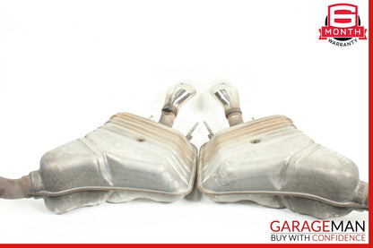 07-09 Mercedes W221 S550 Base Rear Right & Left Exhaust Muffler Mufflers Set OEM