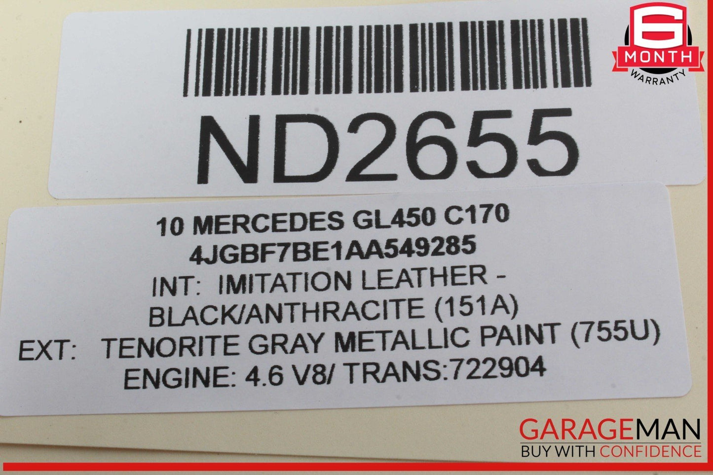 06-13 Mercedes X164 GL450 ML350 Rear Right Side Door Lock Latch Actuator OEM