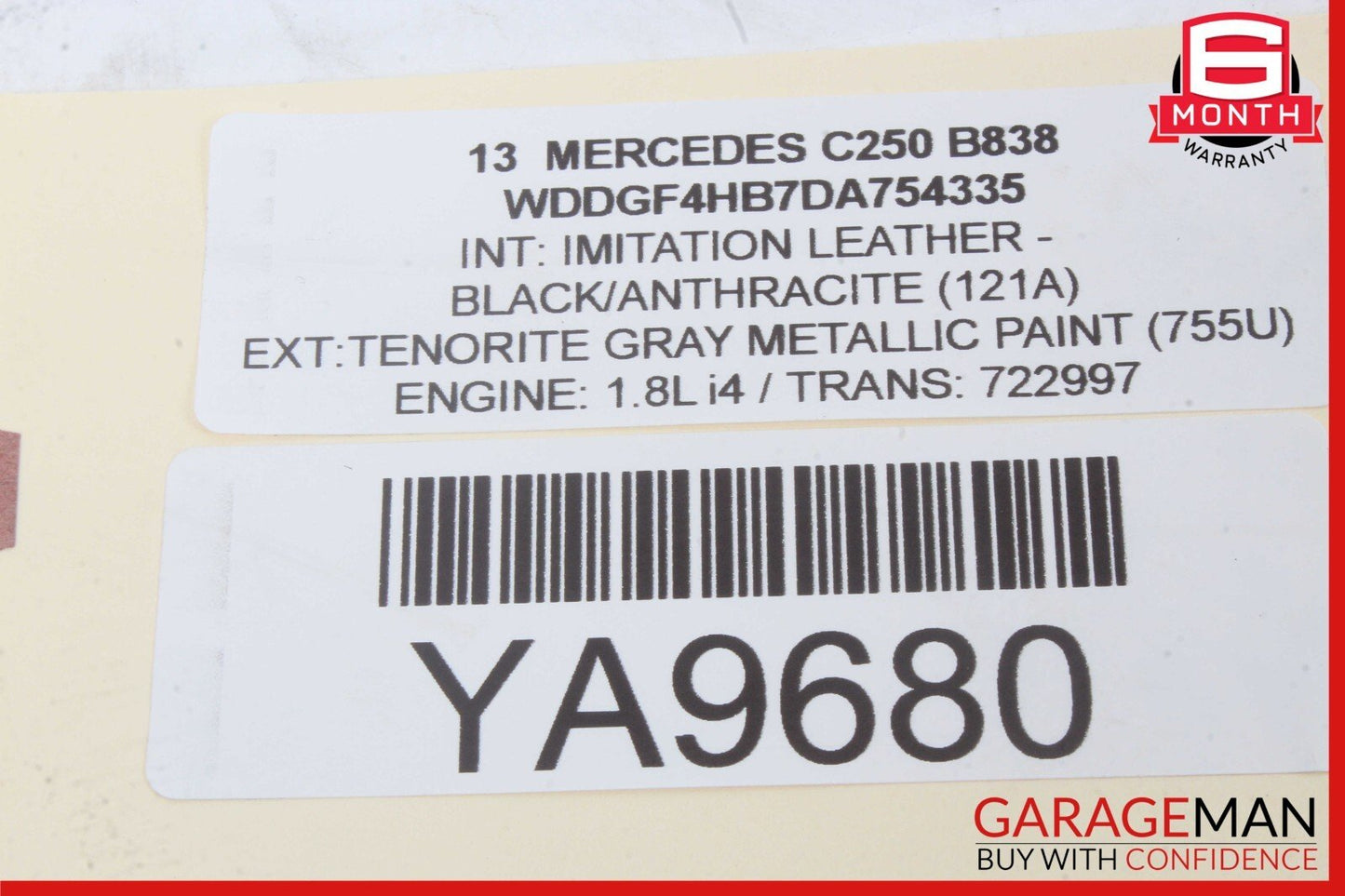 08-16 Mercedes W204 C250 C350 GLK350 Rear Right Door Window Regulator Motor Unit