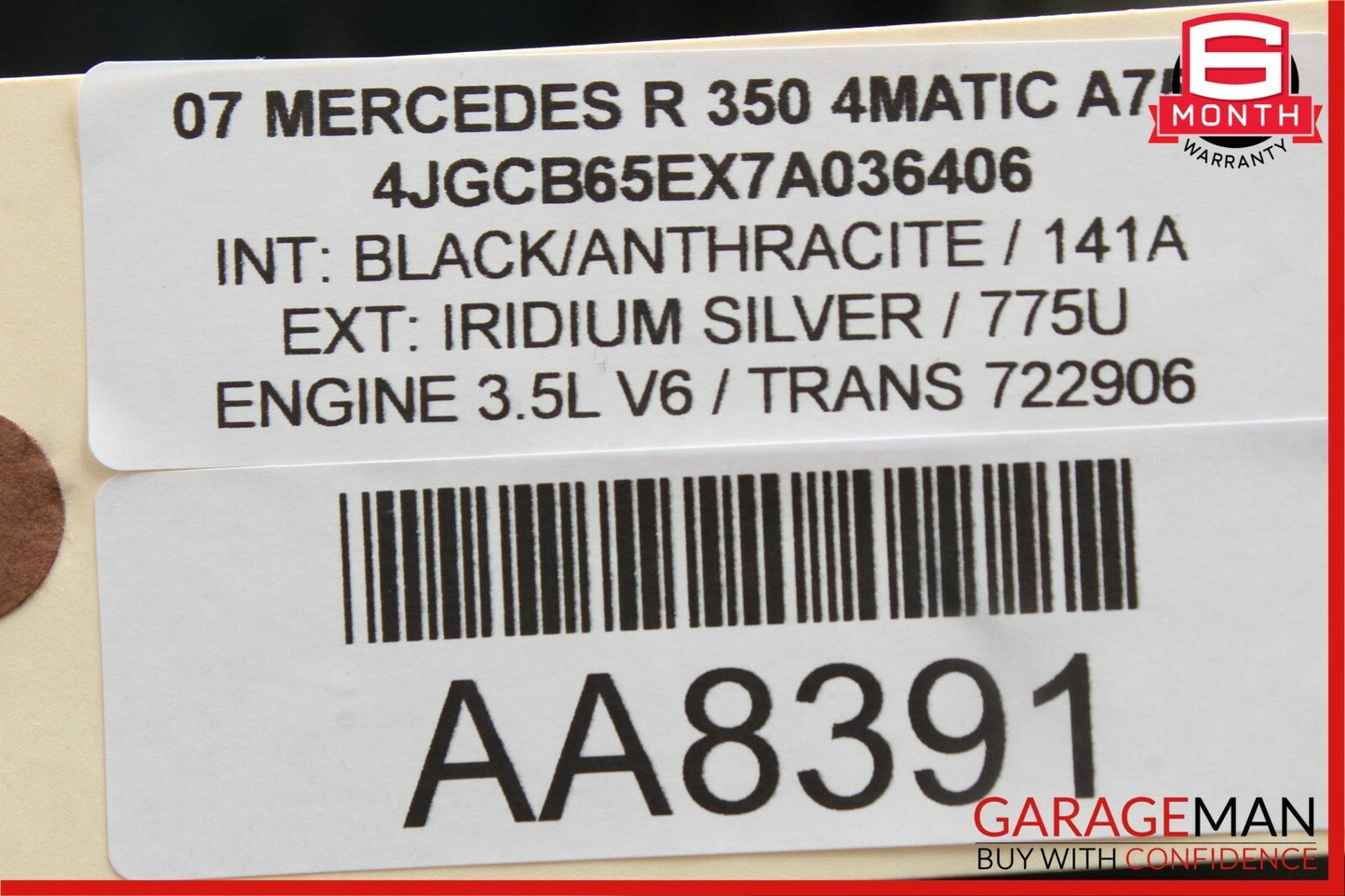 06-10 Mercedes W251 R350 Front Left Side Headlight Head Light Lamp Halogen OEM