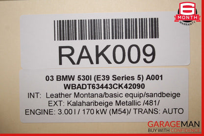 BMW E39 5 Series Side Crash Module Left Driver Side V3.7 34826833204N AS53
