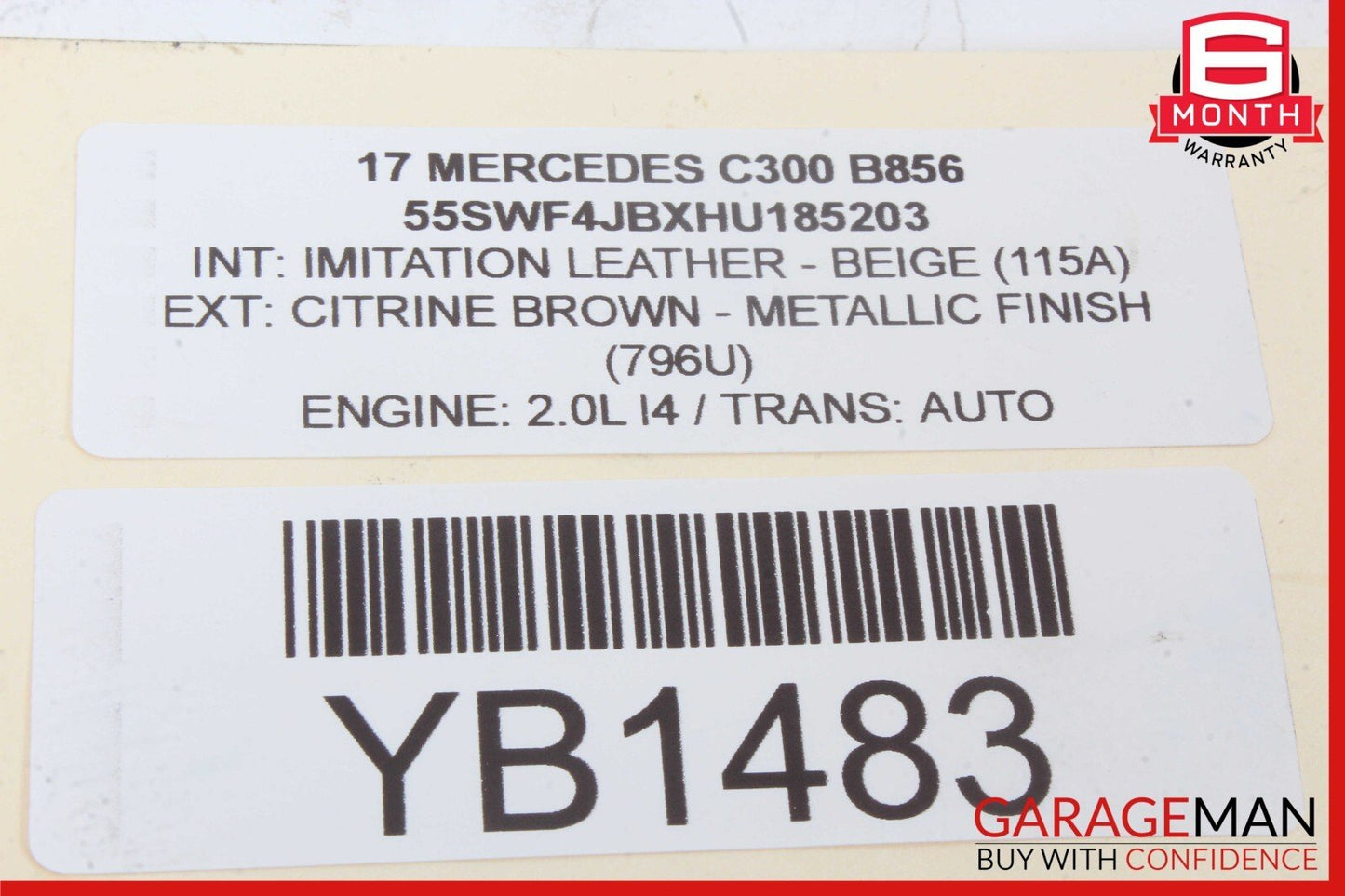 15-18 Mercedes W205 C300 C400 Center Dashboard Hazard Control Switch w/ Clock