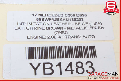 15-18 Mercedes W205 C300 C400 Center Dashboard Hazard Control Switch w/ Clock