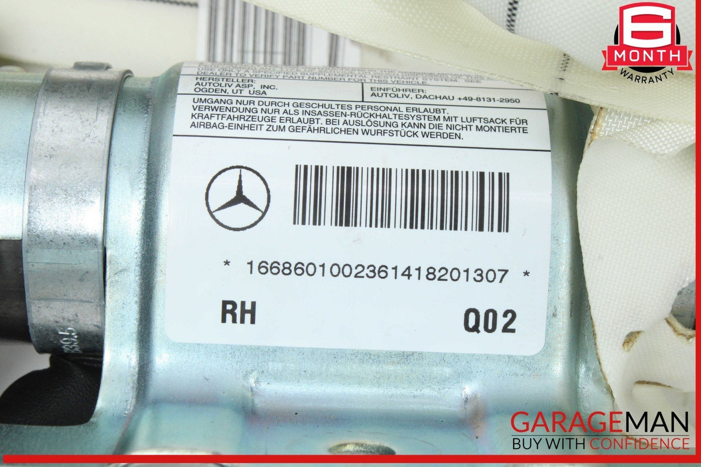 13-16 Mercedes X166 GL550 GL450 Roof Curtain Air Bag Right Passenger Side OEM