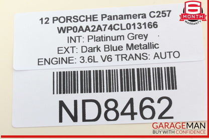 10-16 Porsche Panamera 970 Front Right Side Sunvisor Sun Visor Gray OEM