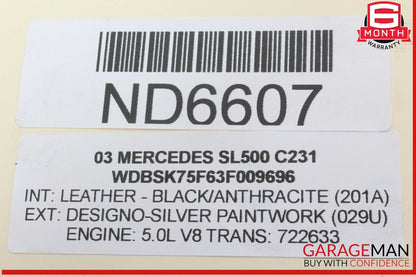 03-12 Mercedes R230 SL500 SL550 Convertible Left Lock Pawl Cylinder OEM