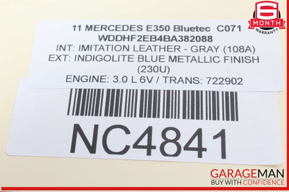 10-13 Mercedes W212 E350 Bluetec Front or Rear Right Side Exterior Door Handle
