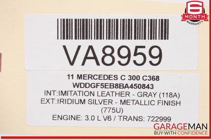 08-14 Mercedes W204 C300 C250 Upper Radiator Core Support Bar 2046200072 OEM