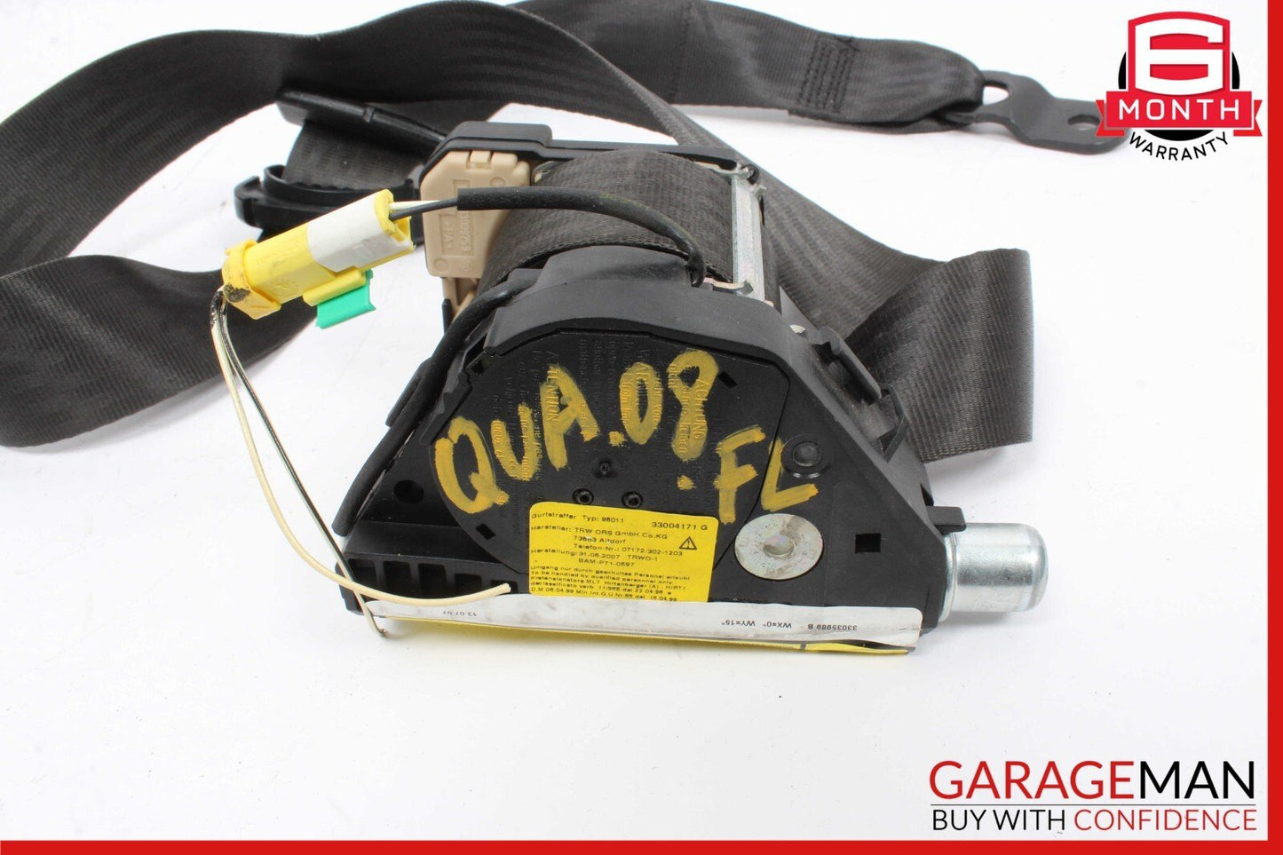 03-08 Maserati Quattroporte M139 Front Left Driver Side Seat Belt Black OEM