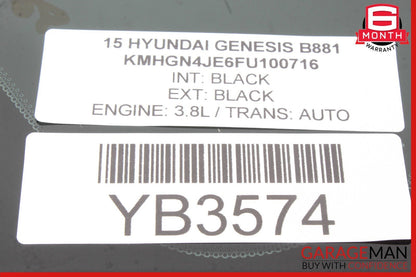 15-20 Hyundai Genesis Rear Left Side Quarter Glass Window Panel OEM