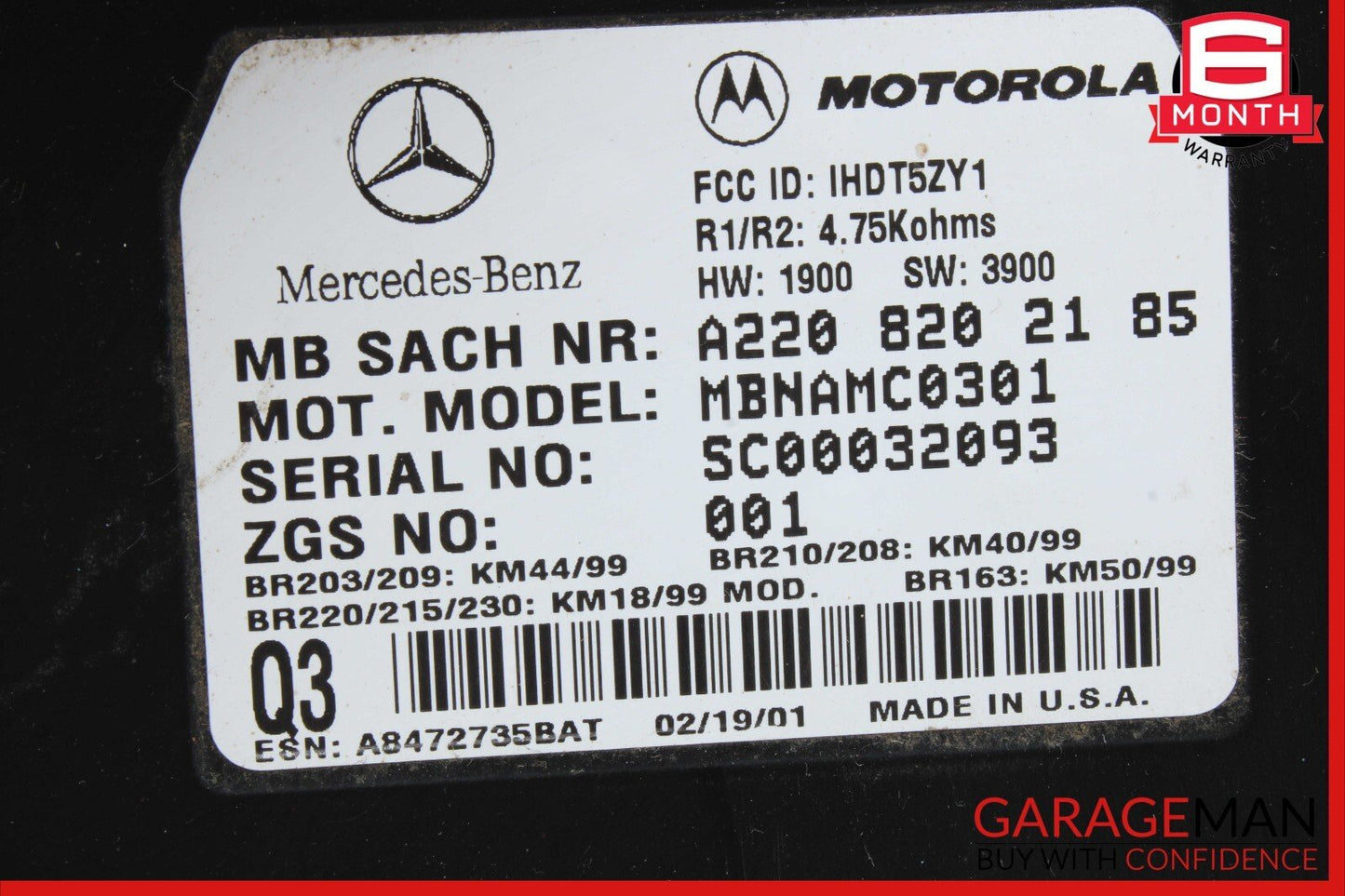 00-06 Mercedes ML55 AMG CL600 S430 Voice Phone Communication Controller Module