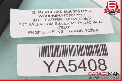 12-20 Mercedes R172 SLK250 SLK350 Rear Left Side Door Quarter Window Glass