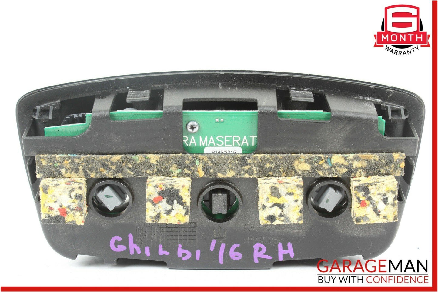 14-17 Maserati Ghibli S Rear Overhead Dome Light Reading Lamp Module Black OEM