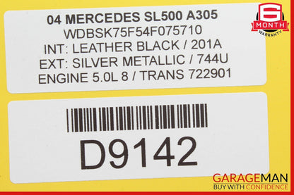 03-11 Mercedes R230 SL500 Main Convertible Top Drive Lift Cylinder Right OEM
