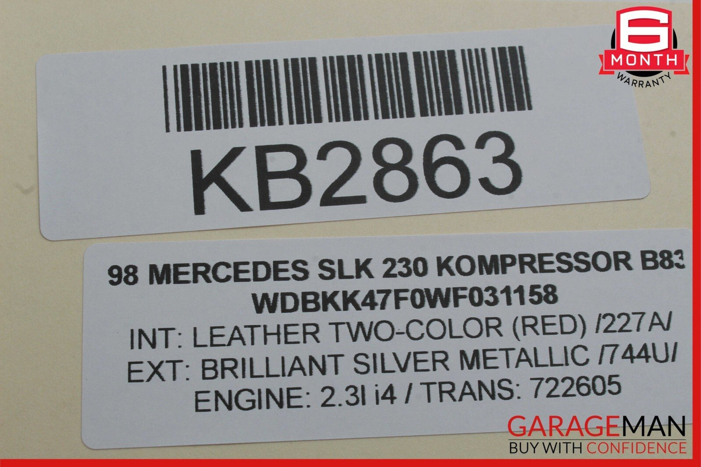97-00 Mercedes R170 SLK230 Interior Top Dome Light Lamp Overhead 1708200001 OEM