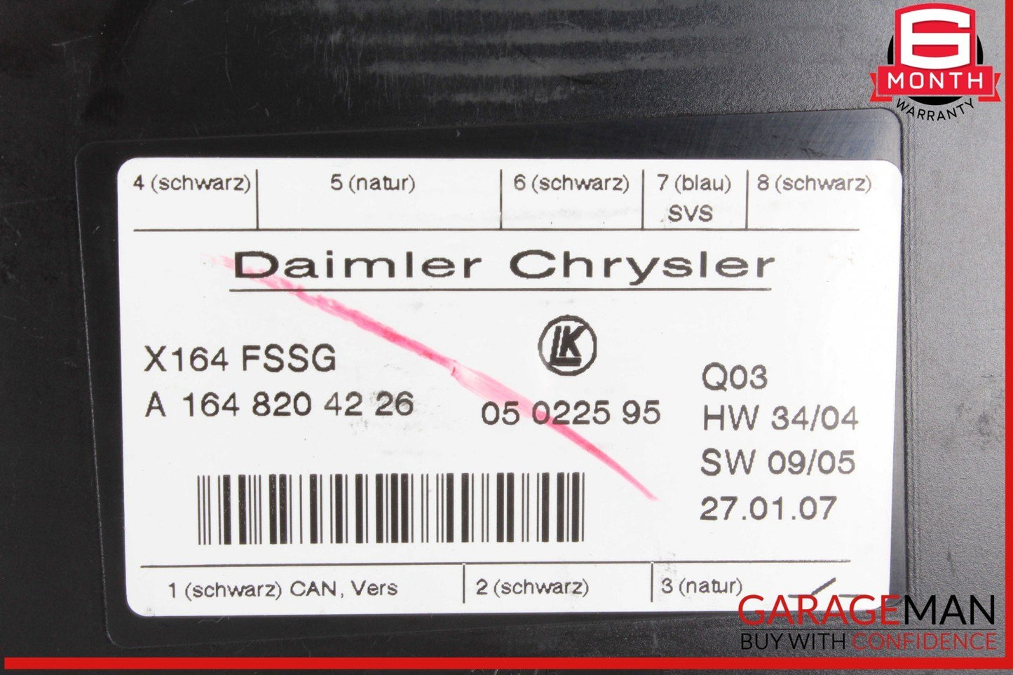 07-12 Mercedes X164 GL450 4MATIC Third Seat Row Power Folding Control Module OEM