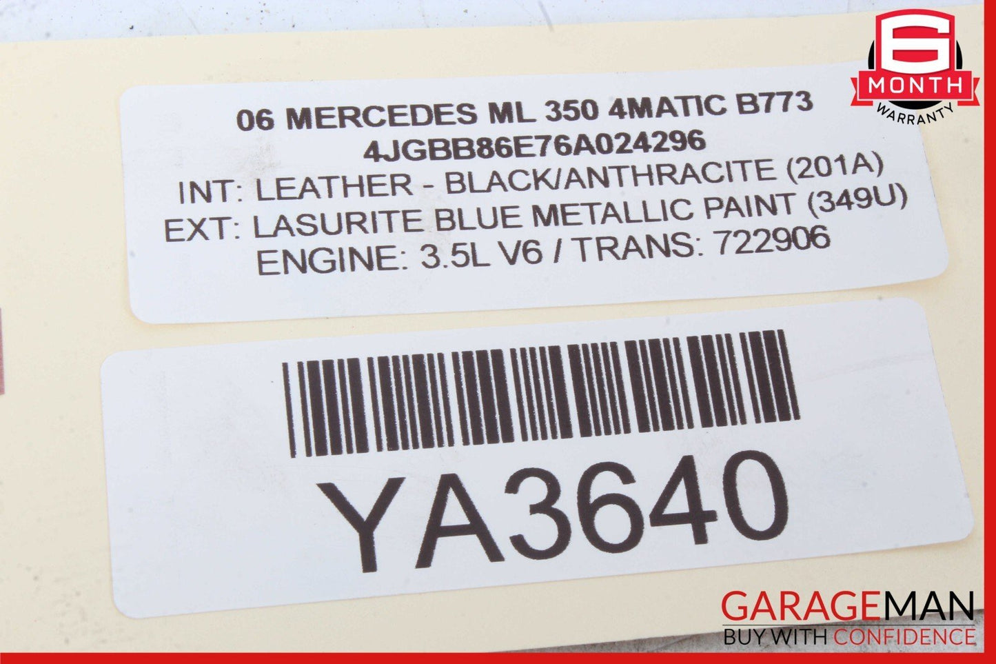 06-13 Mercedes ML350 ML550 GL450 Front Right Door Window Regulator Motor Unit