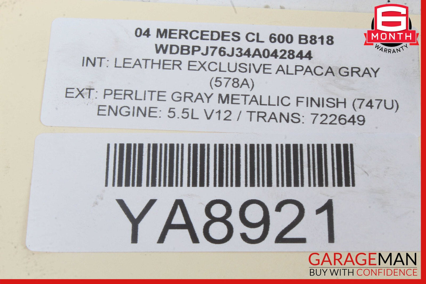 00-08 Mercedes R230 SL500 Pressure Relief Valve ABC Hydraulic Suspension OEM
